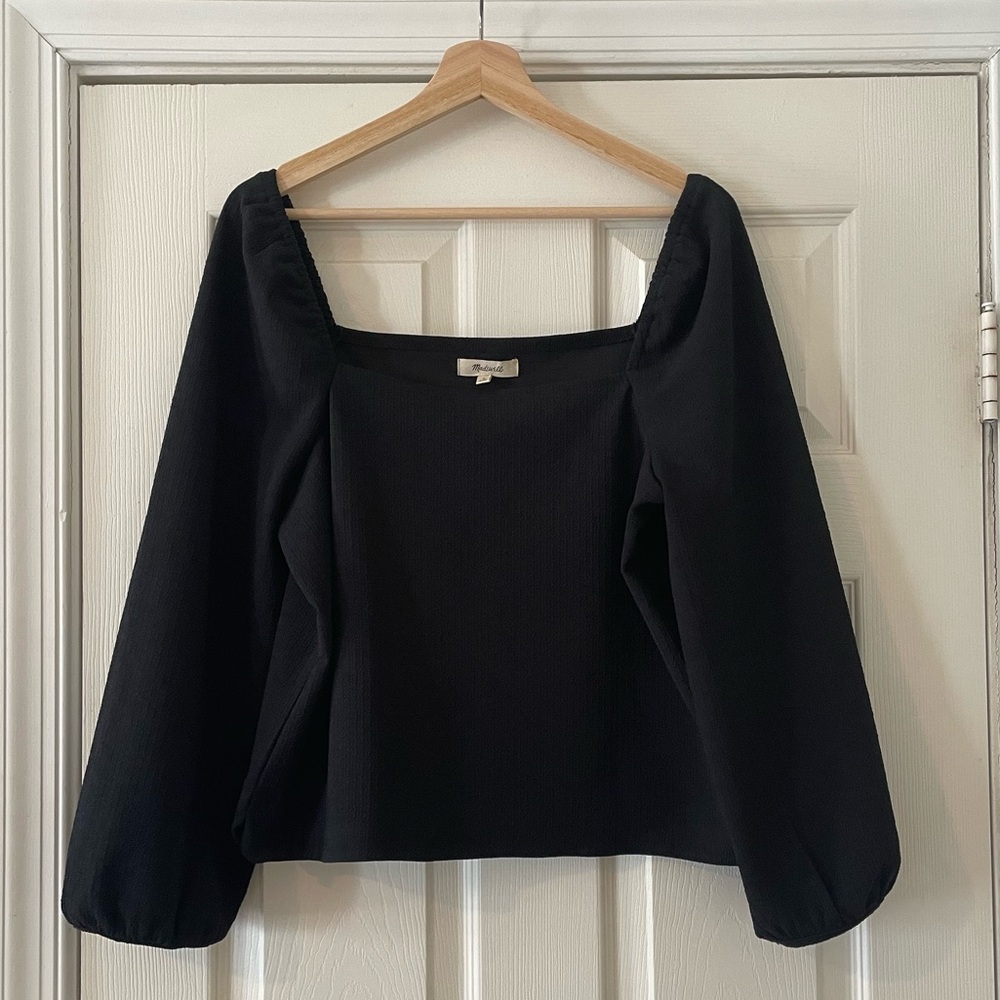 Madewell square neck bubble sleeve blouse